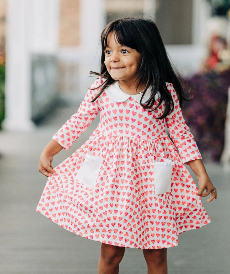 Hearts Twirl Dress by Sugar Bee
