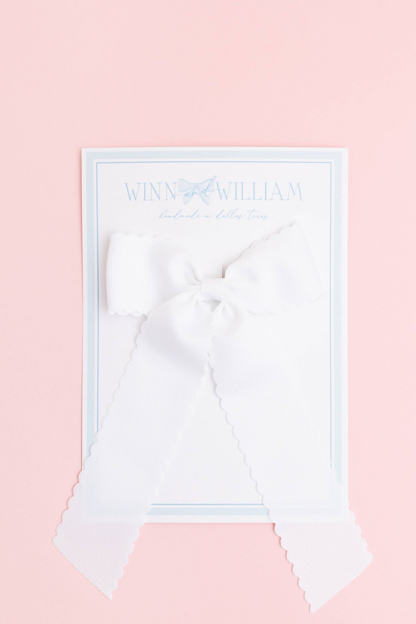 White Scalloped Long-tail Bow