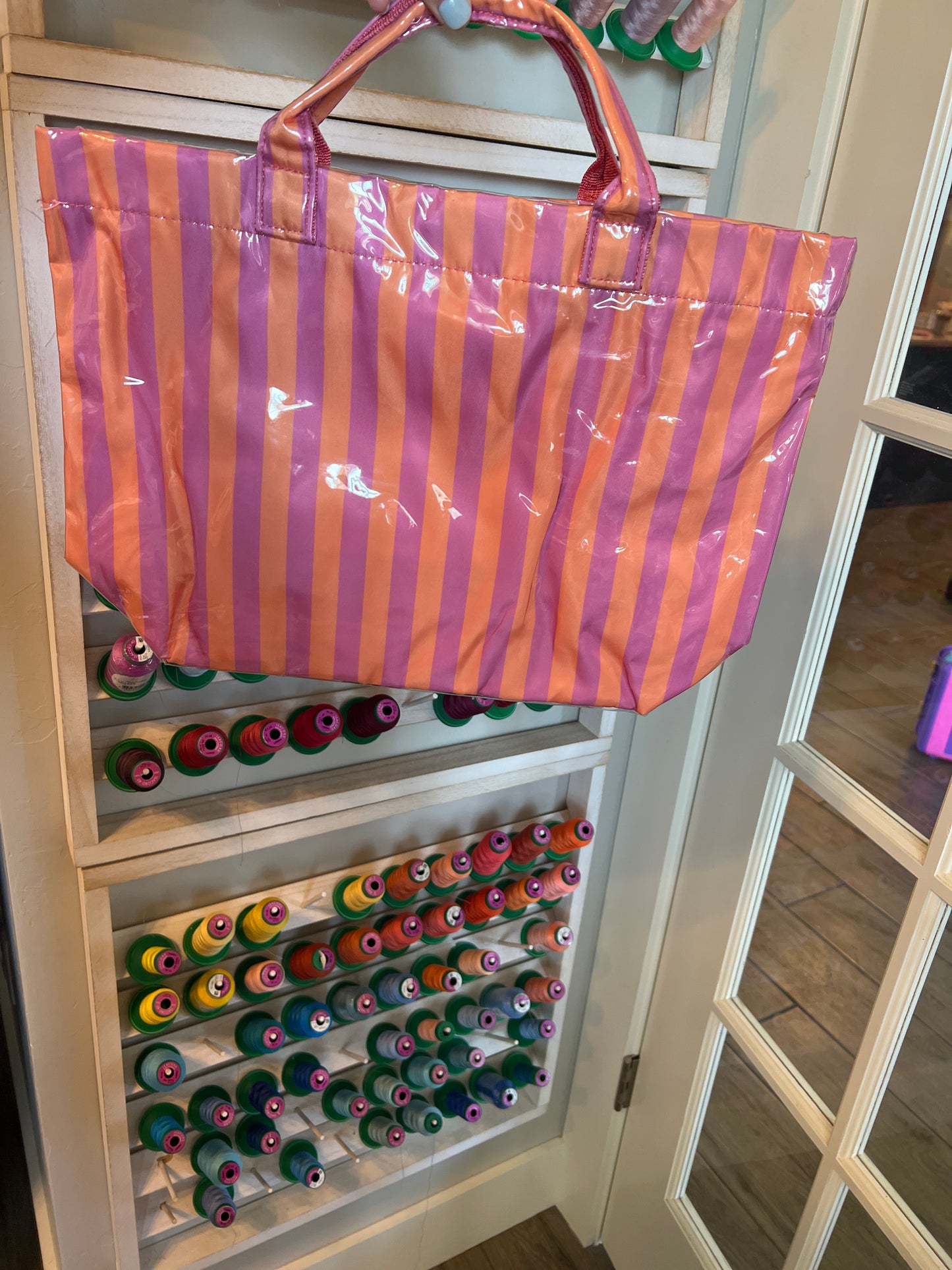Wipeable Stripe Totes