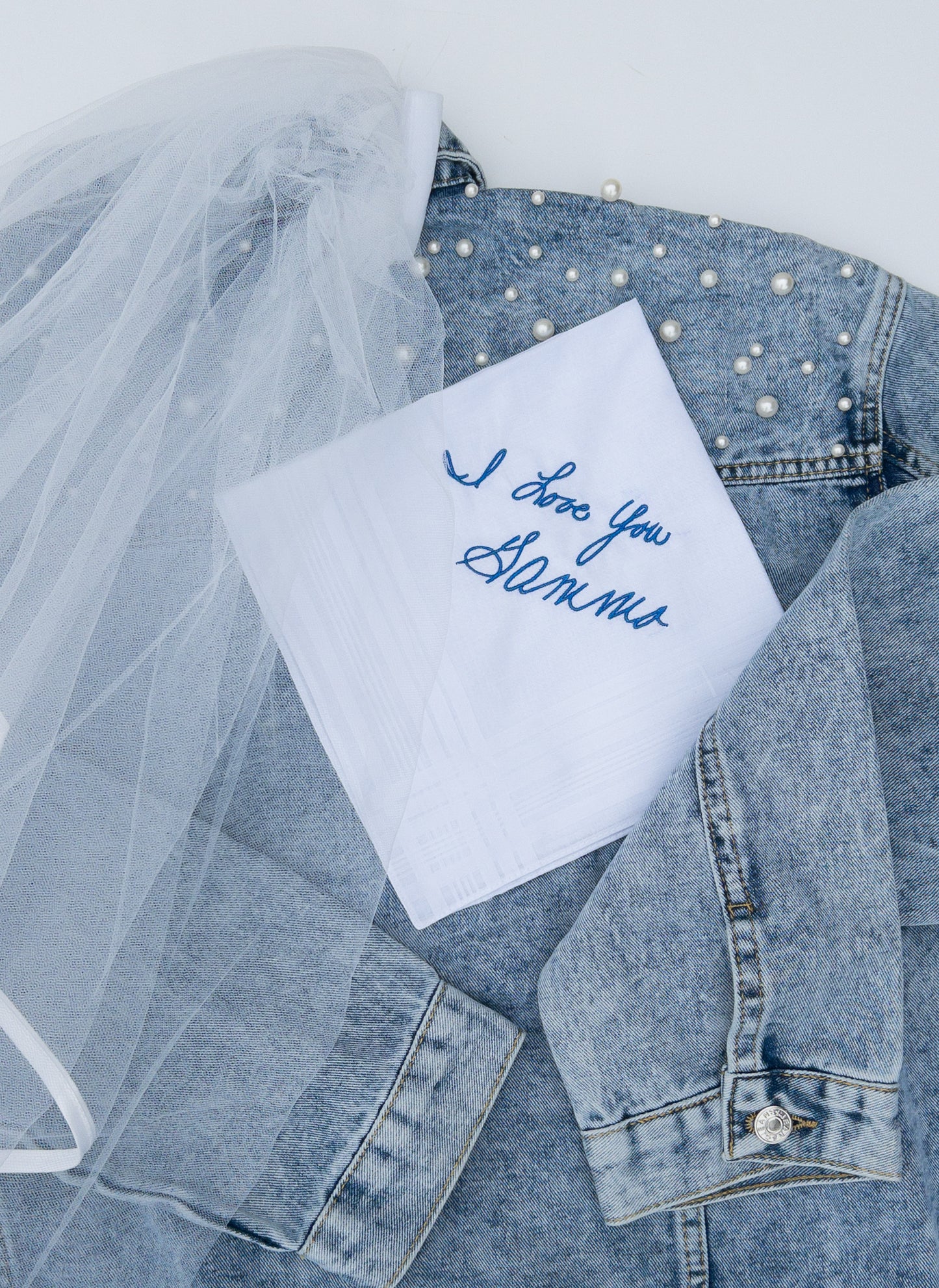 Sentimental Embroidered Wedding Handkerchief