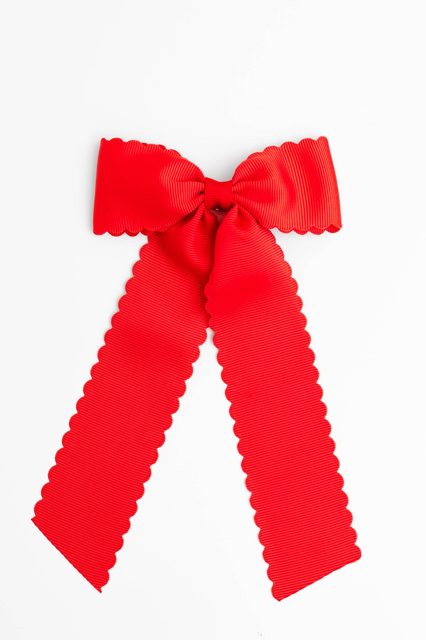 White Scalloped Long-tail Bow