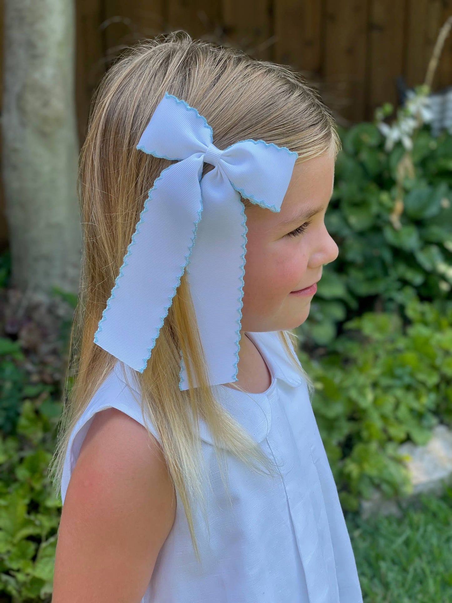 Pink Moonstitch Long-tail bow