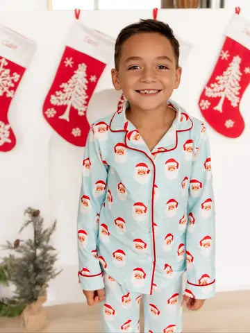 Kids Button Down Christmas Pajamas
