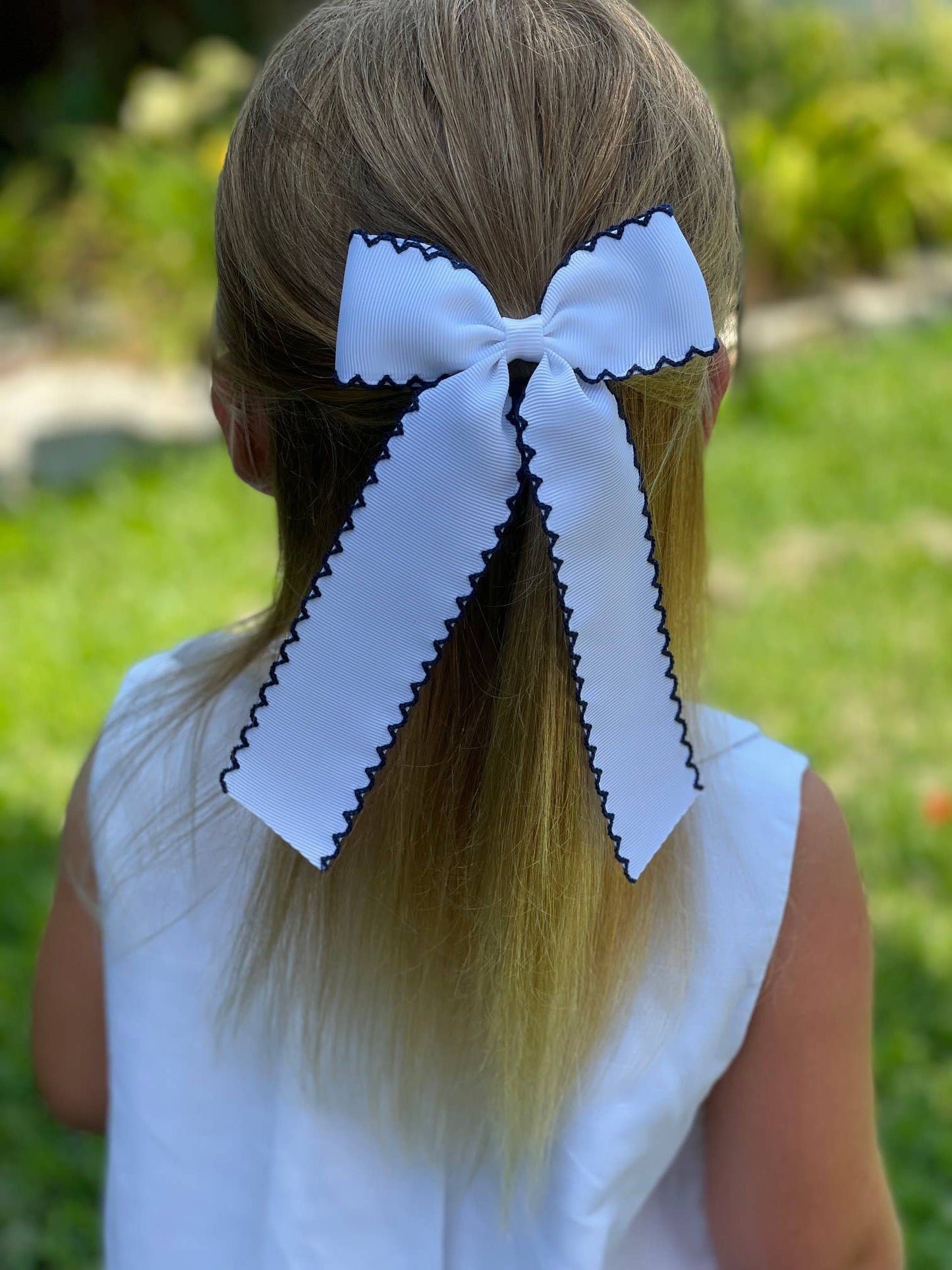 Pink Moonstitch Long-tail bow