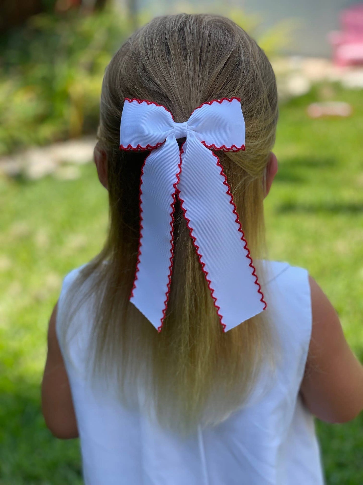 Pink Moonstitch Long-tail bow