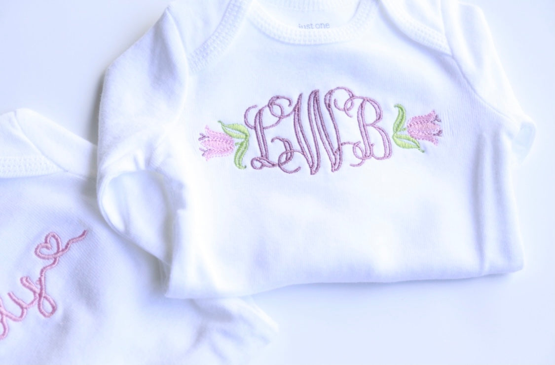 Set of 2 Monogrammed Onesies