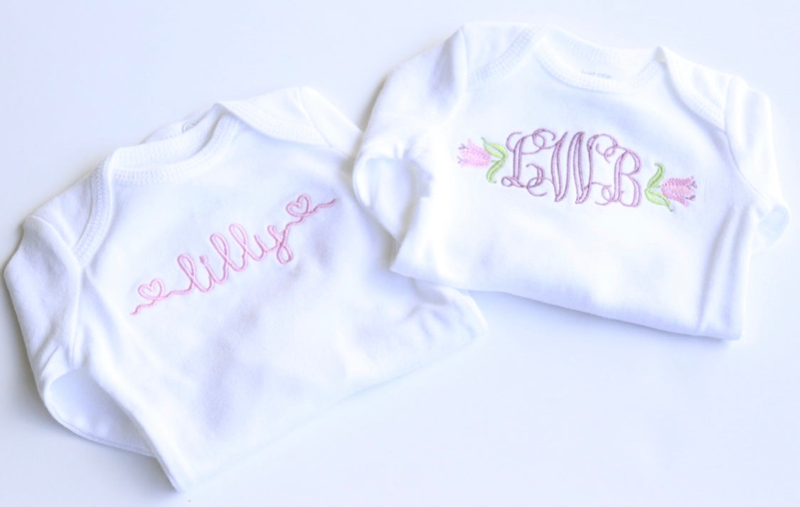 Set of 2 Monogrammed Onesies