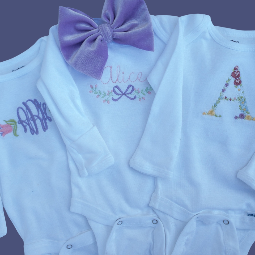 Set of 2 Monogrammed Onesies