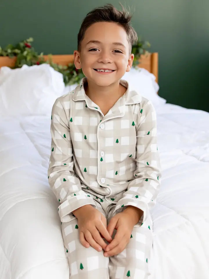 Kids Button Down Christmas Pajamas