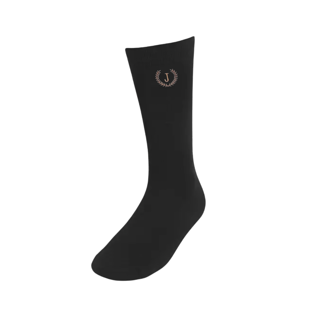 embroidered dress socks Monogrammed Men's Dress Socks – The Proper Groom main image 0