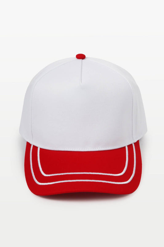 Retro Stripe Brim Two Tone 5-Panel Cap