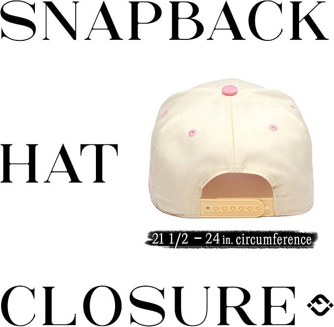 Two Tone Vintage Snapback Hat - Pink/Beige