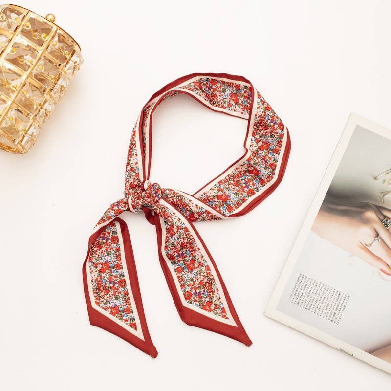SOFT SILKY SKINNY TWILLY SCARF NECKLACE WRAP | 40SC666