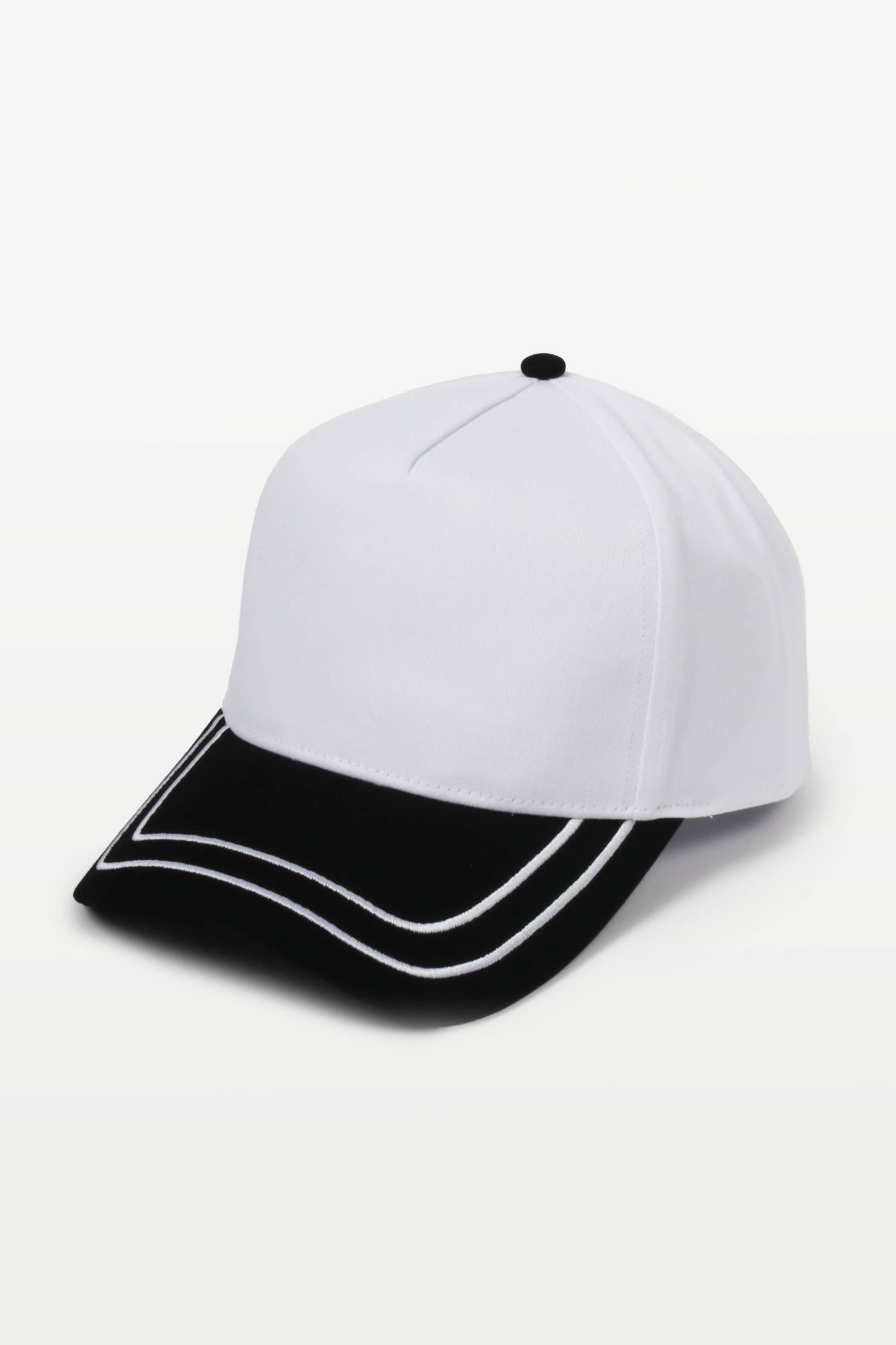 Retro Stripe Brim Two Tone 5-Panel Cap