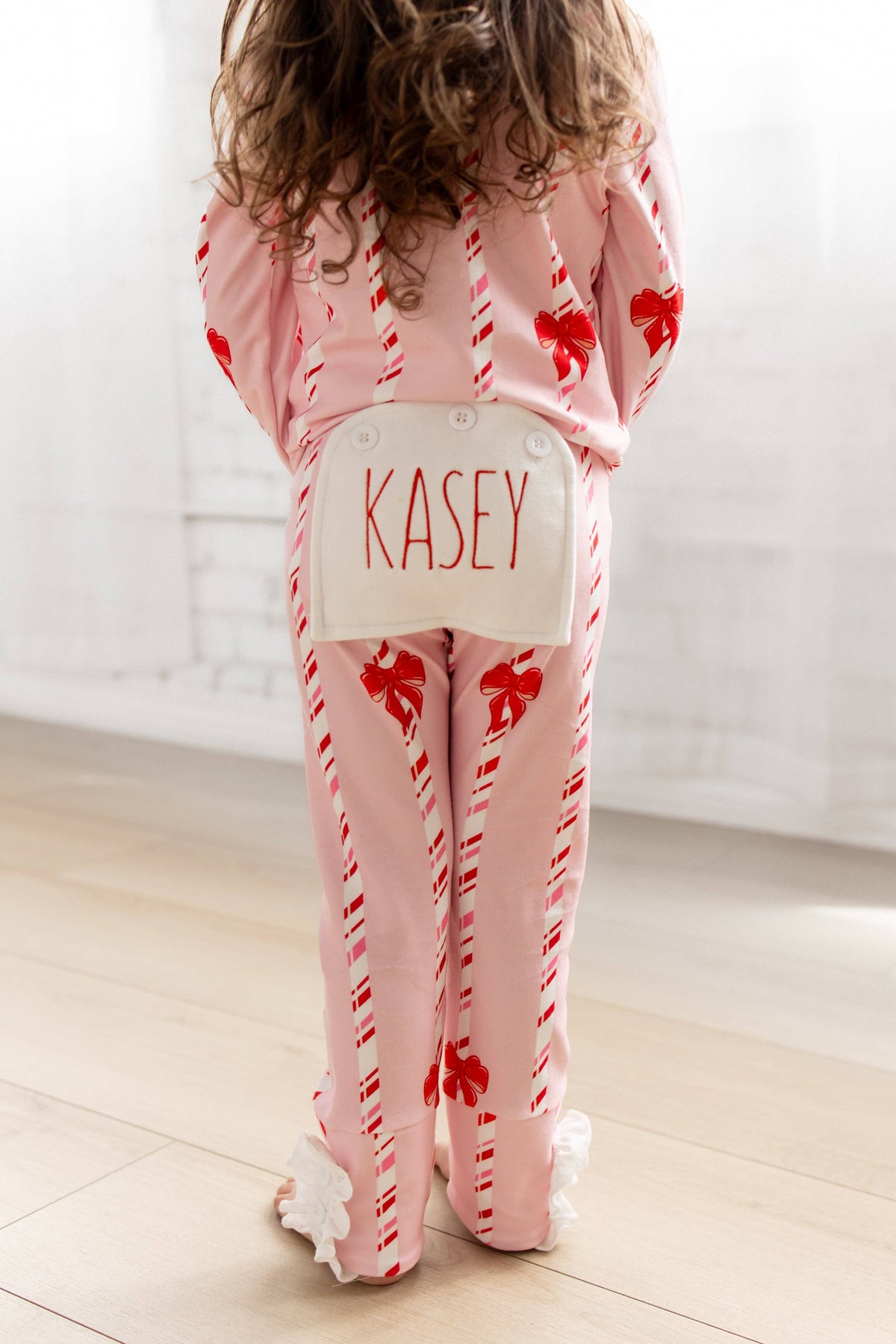 Ruffle Buttflap Pajamas - Candy Cane Lane