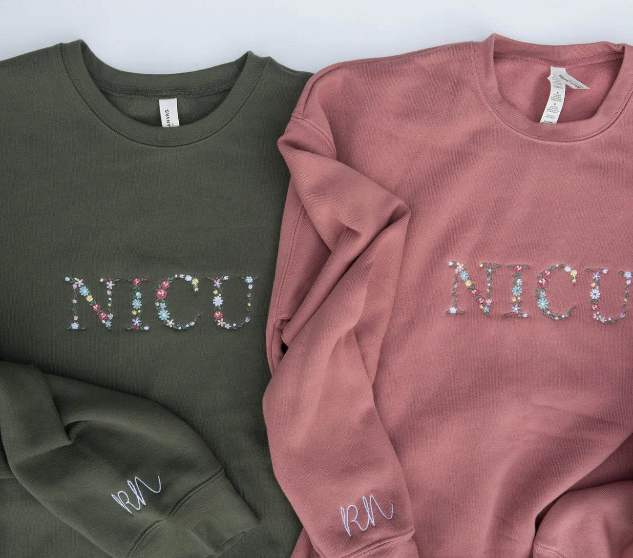 PRE - ORDER Floral Embroidered Crewneck Sweatshirts