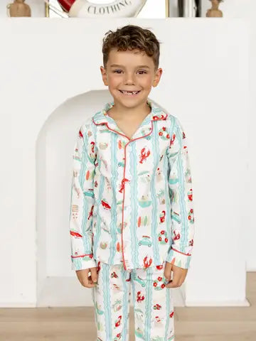 Kids Button Down Christmas Pajamas