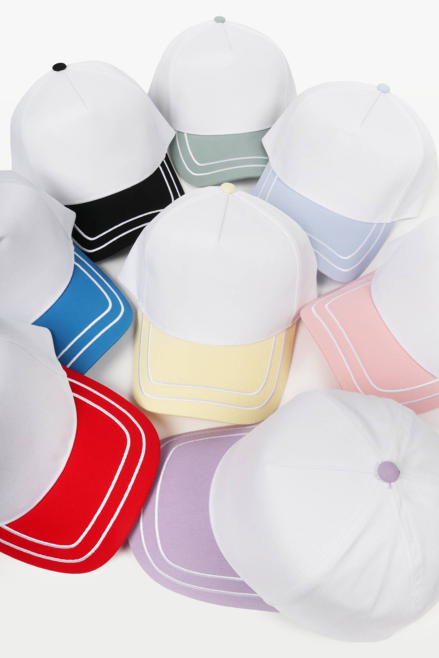 Retro Stripe Brim Two Tone 5-Panel Cap