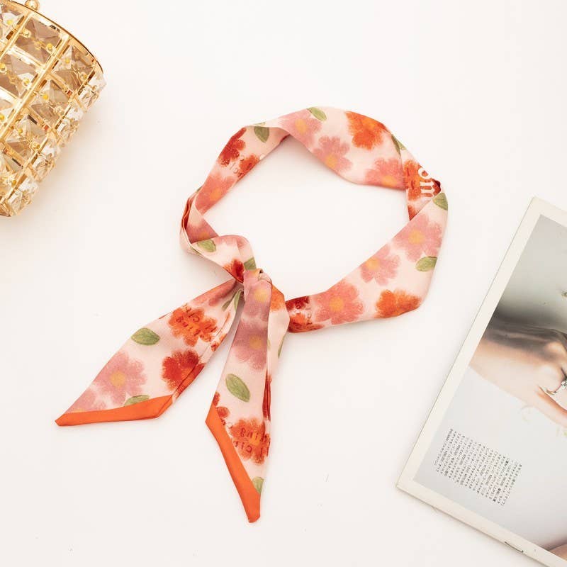 SOFT SILKY SKINNY TWILLY SCARF NECKLACE WRAP | 40SC666