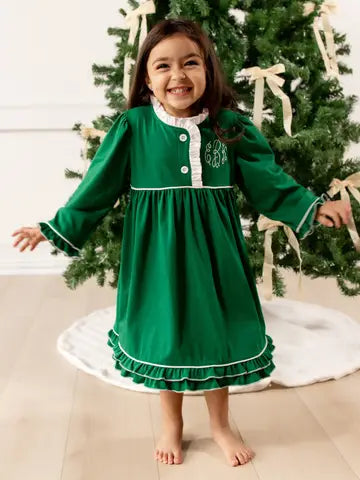 Ruffle Night Gown (red and green)