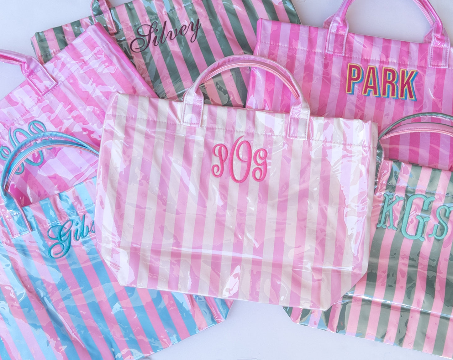Wipeable Stripe Totes