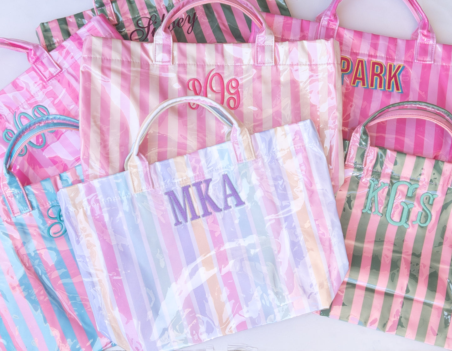Wipeable Stripe Totes