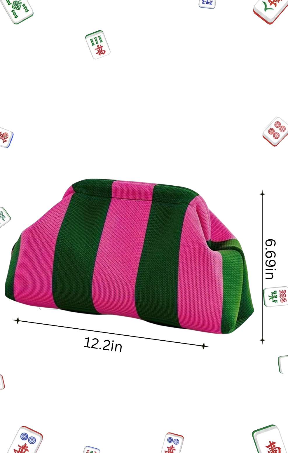 Embroidered Mahjong Tile Bag