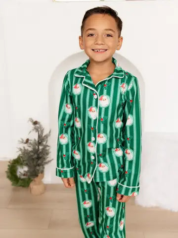 Kids Button Down Christmas Pajamas