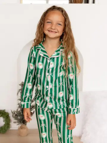 Kids Button Down Christmas Pajamas