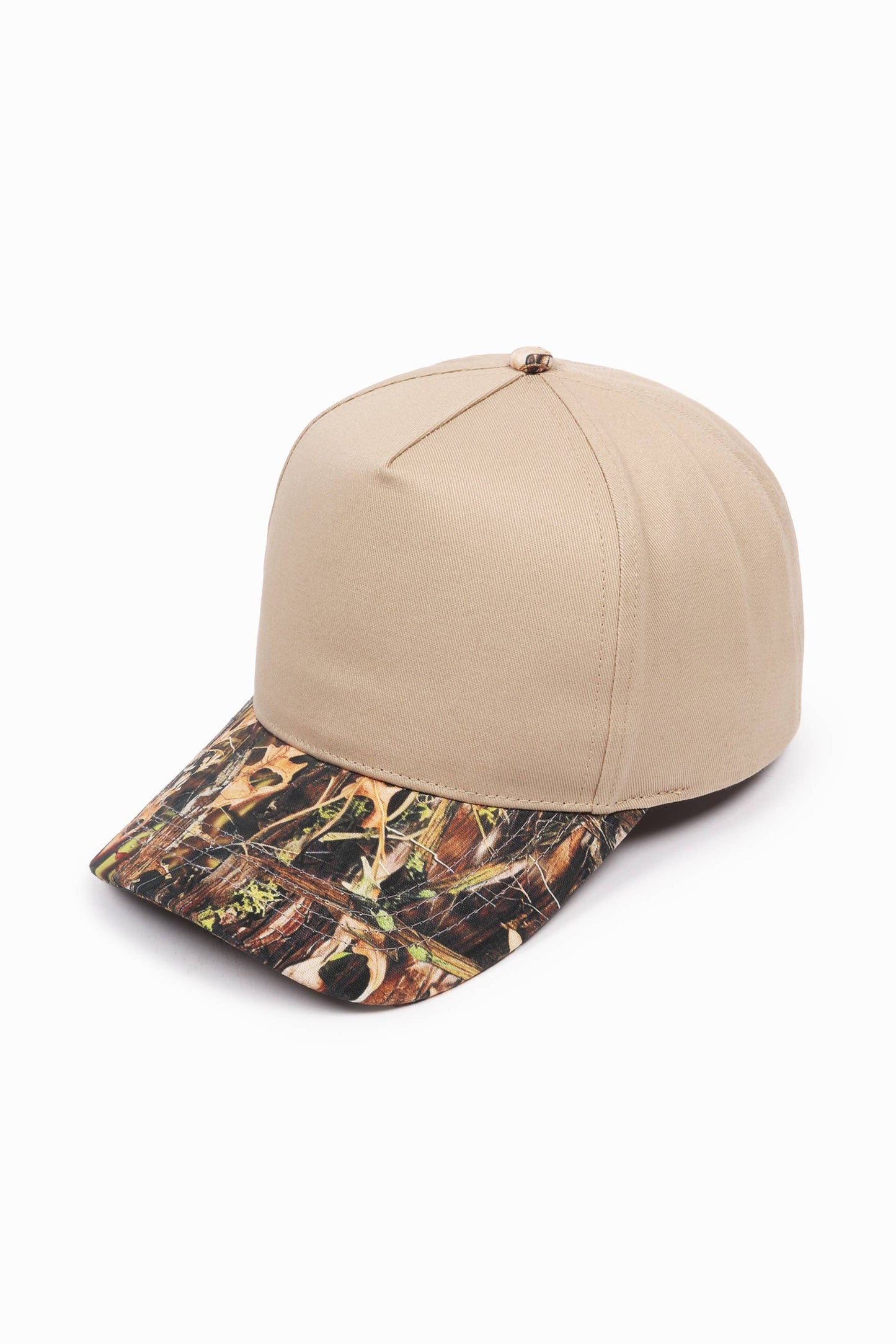 CAMO Print brim 5 Panel Baseball Cap