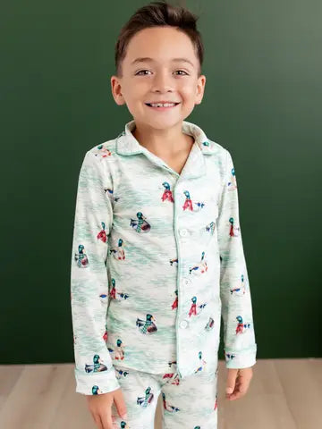 Kids Button Down Christmas Pajamas