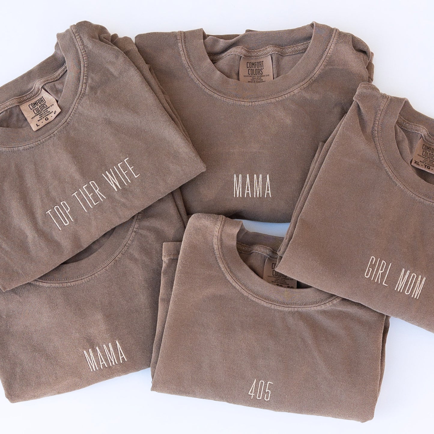 Embroidered Name Espresso Tee