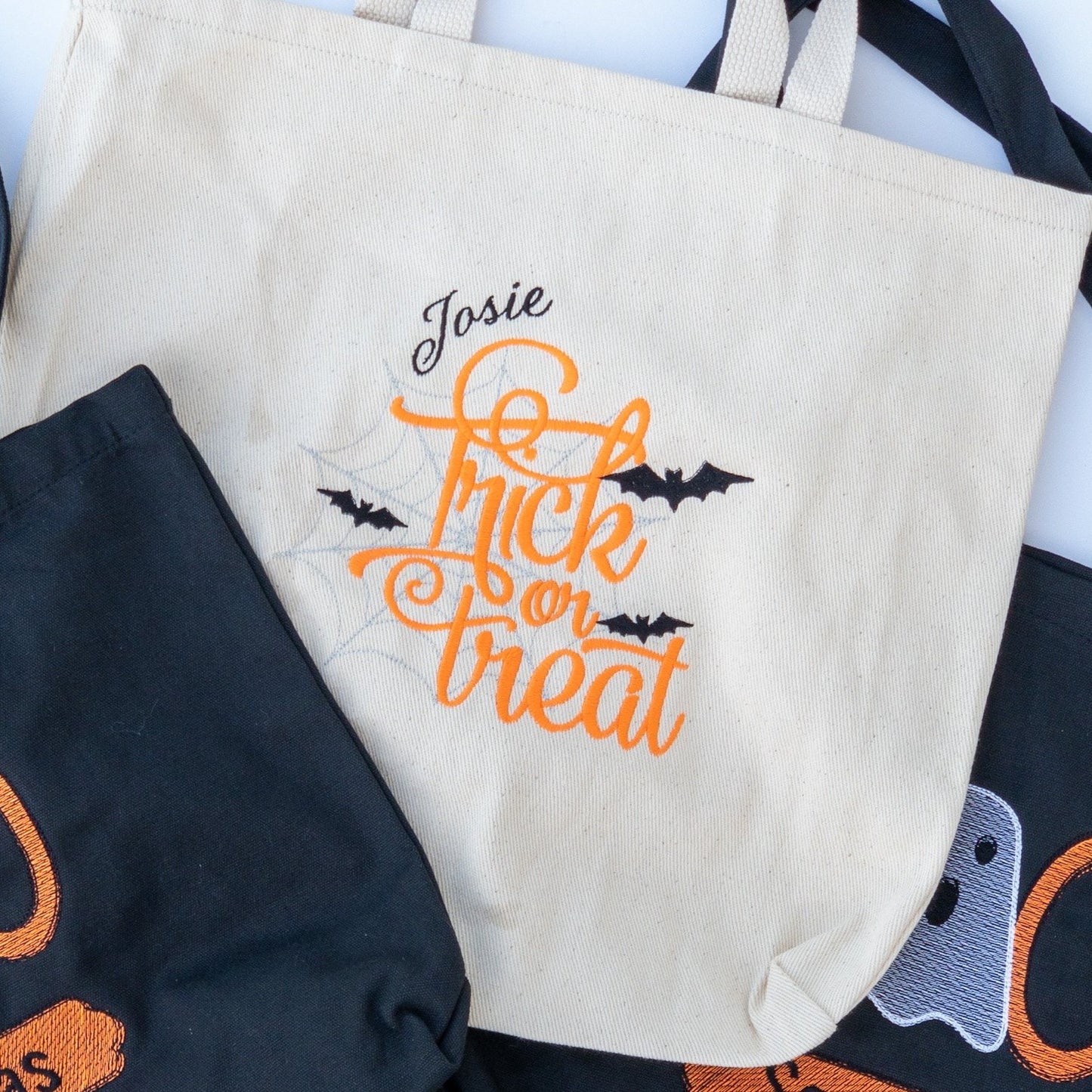 GLOW in the DARK Embroidery Trick or Treat Totes