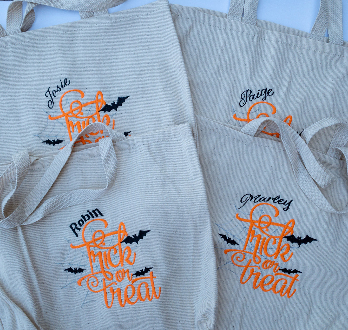 GLOW in the DARK Embroidery Trick or Treat Totes